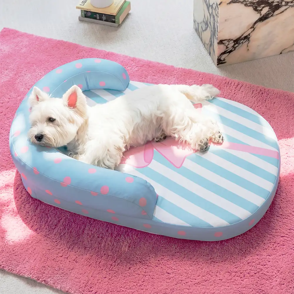 Coussin orthopédique pour chien avec support de cou respirant et rafraîchissant lits pour chien