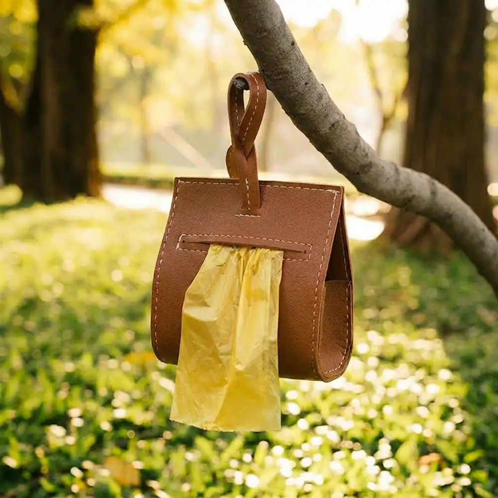 Distributeur de sacs à crottes pour chien en cuir PU - Image 12