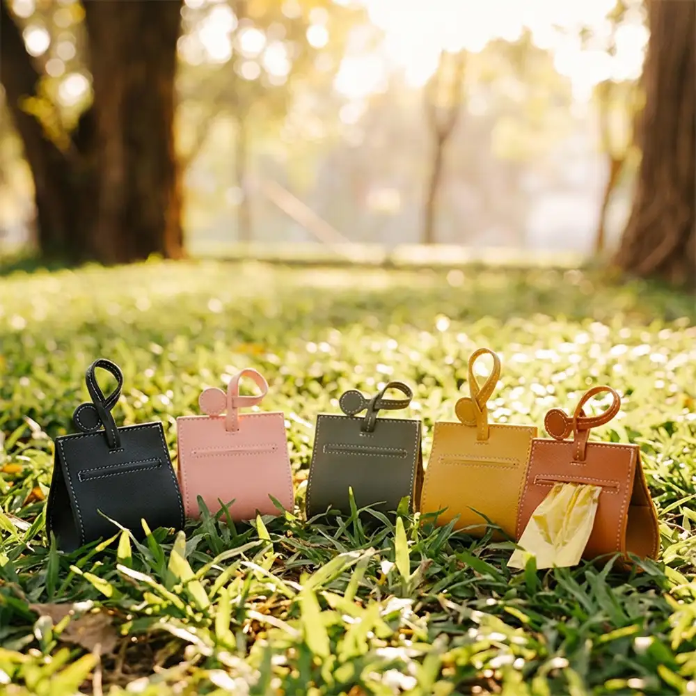 Distributeur de sacs à crottes pour chien en cuir PU - Image 9