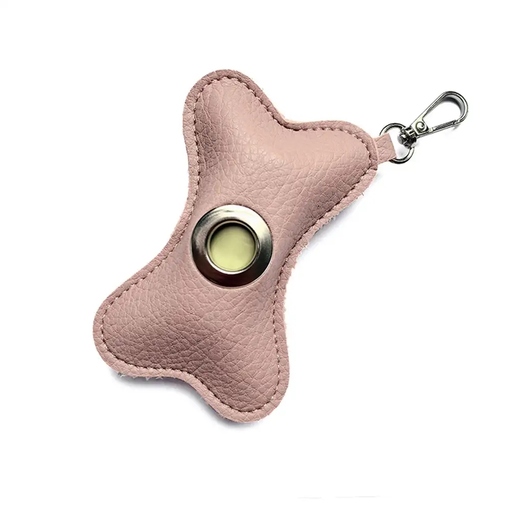 Distributeur de sacs à crottes pour chien en PU cuir portable en forme d'os - Image 15