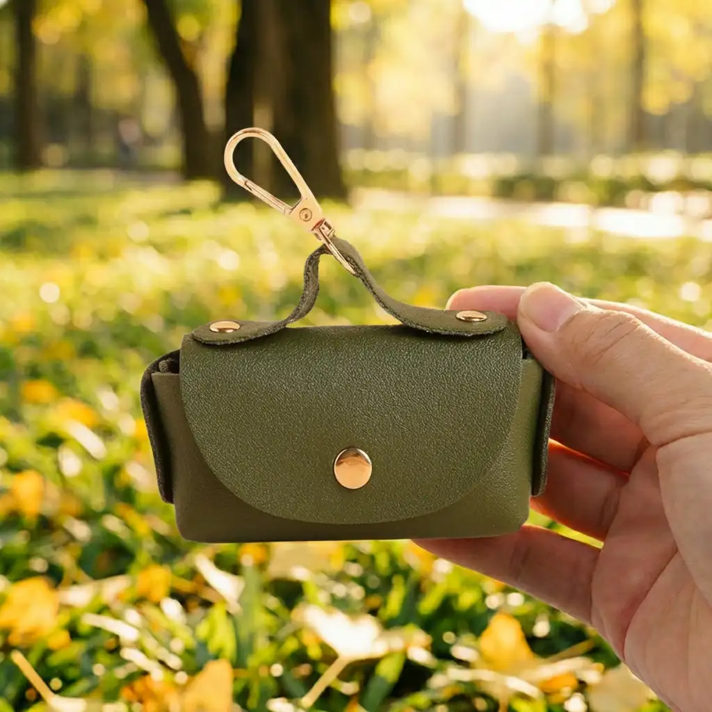 Distributeur de sacs à crottes pour chiens en simili cuir de style sac à main - Image 4