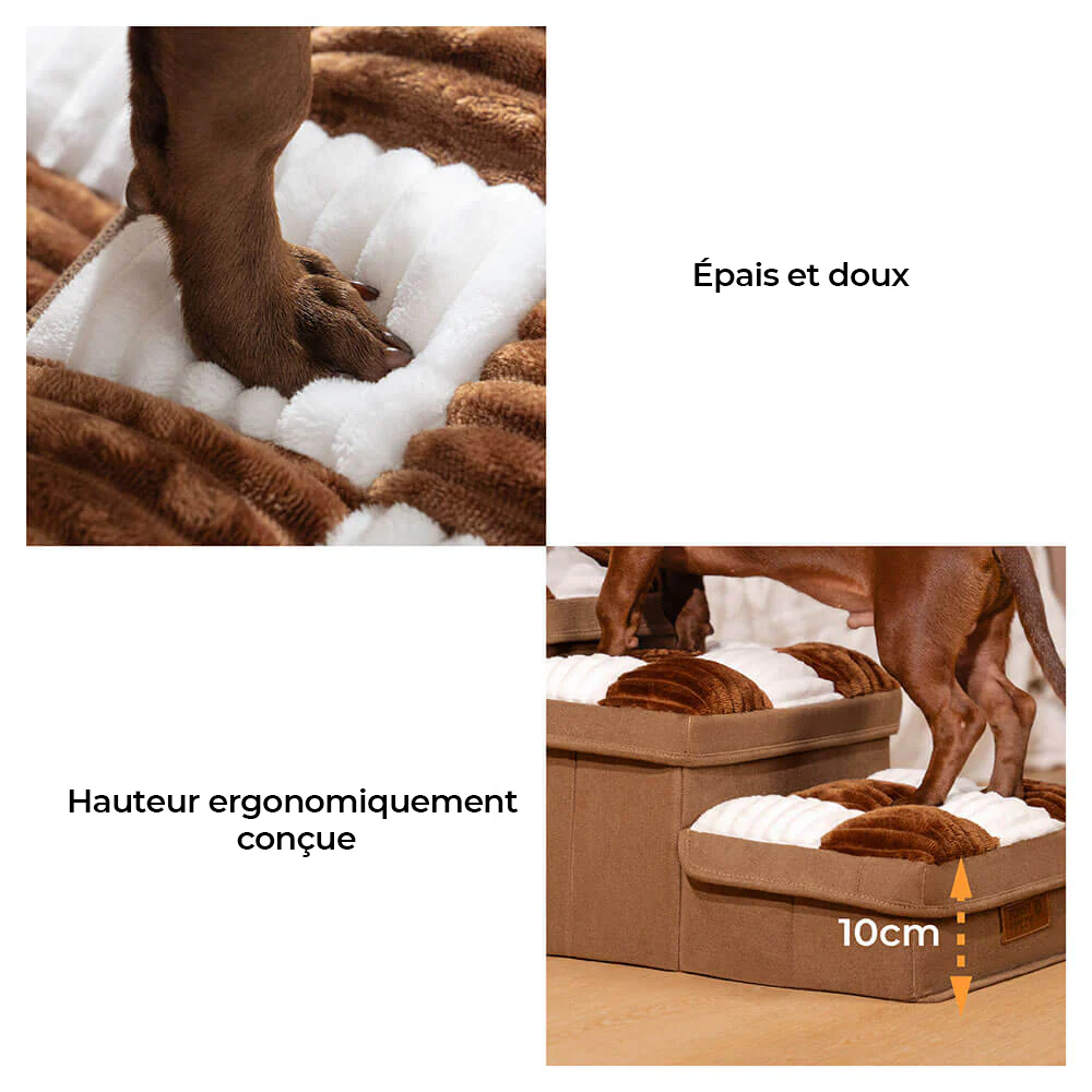 Escalier Pliable pour Chien avec Rangement - Carreaux - Image 5