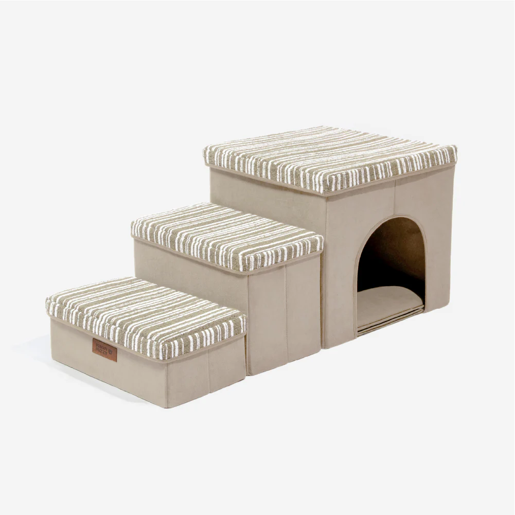 Escalier pour chien pliable avec rangement et condo - Funnyfuzzy SnugNest - Image 16