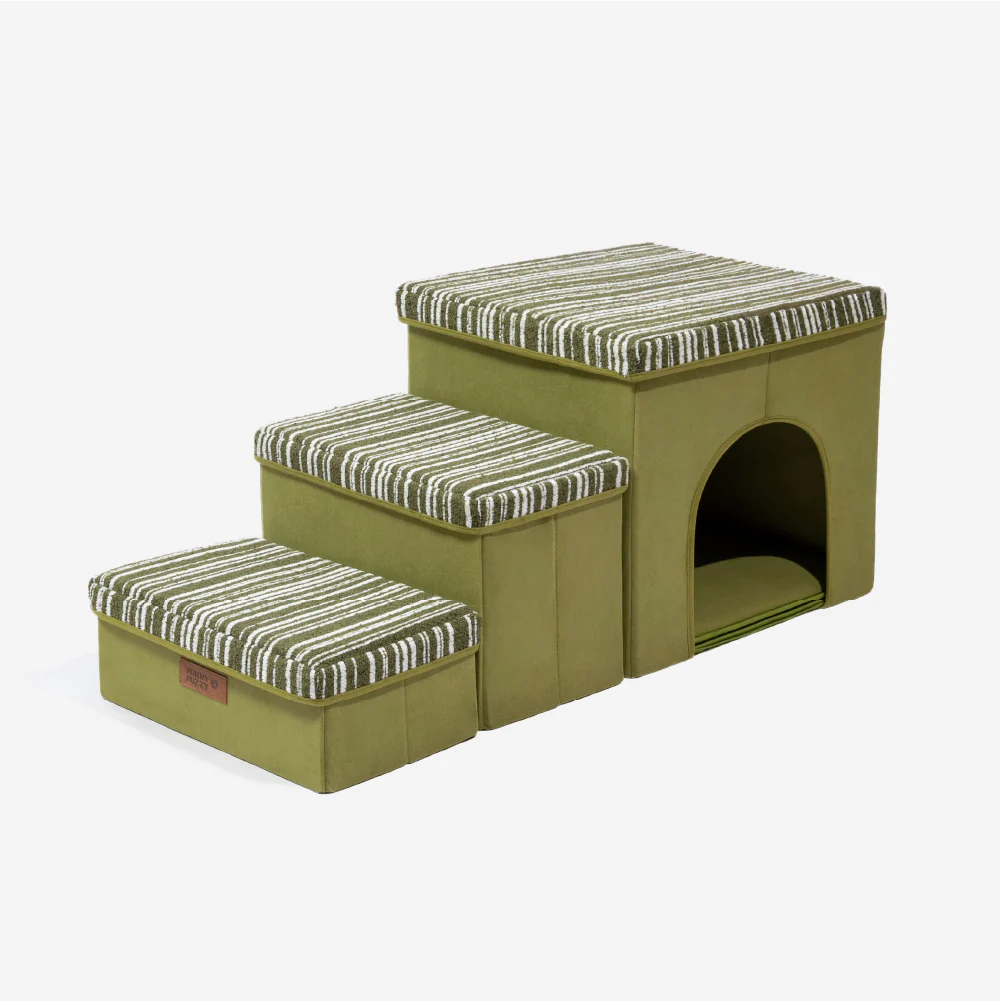 Escalier pour chien pliable avec rangement et condo - Funnyfuzzy SnugNest - Image 18