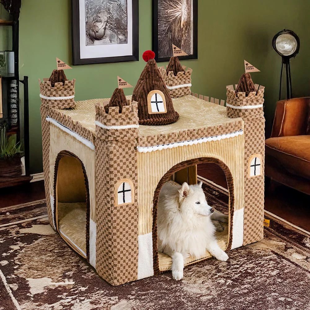 Lit tente orthopédique douillet pour chien style château de jeu intérieur pour enfants - Fairytale Dreamland - Image 10