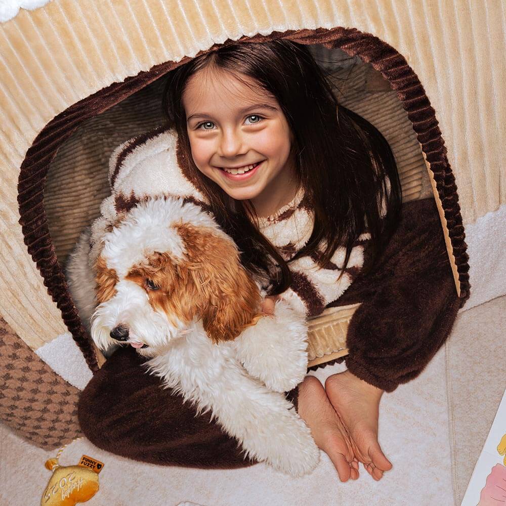 Lit tente orthopédique douillet pour chien style château de jeu intérieur pour enfants - Fairytale Dreamland - Image 11
