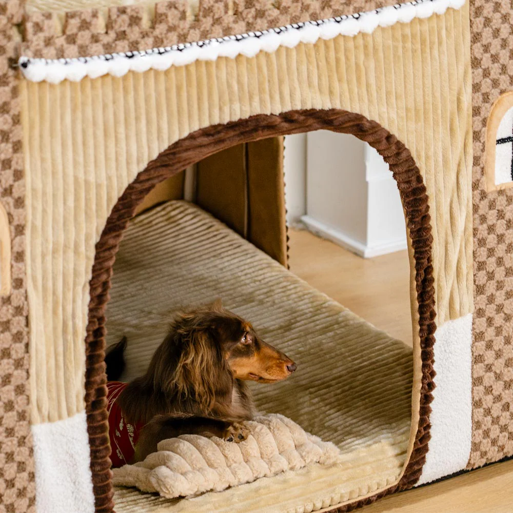 Lit tente orthopédique douillet pour chien style château de jeu intérieur pour enfants - Fairytale Dreamland - Image 12
