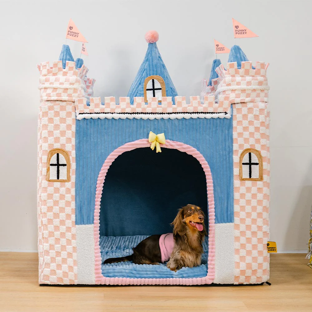 Lit tente orthopédique douillet pour chien style château de jeu intérieur pour enfants - Fairytale Dreamland - Image 19