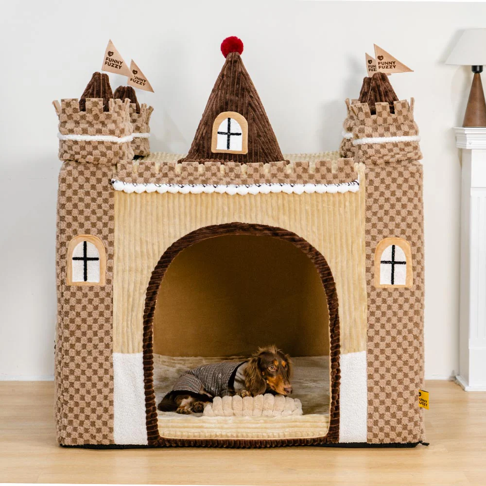 Lit tente orthopédique douillet pour chien style château de jeu intérieur pour enfants - Fairytale Dreamland - Image 21