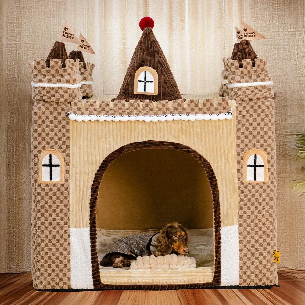 Lit tente orthopédique douillet pour chien style château de jeu intérieur pour enfants - Fairytale Dreamland - Image 3