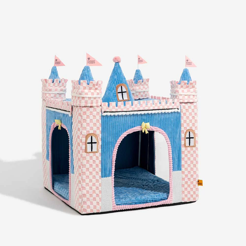 Lit tente orthopédique douillet pour chien style château de jeu intérieur pour enfants - Fairytale Dreamland - Image 4