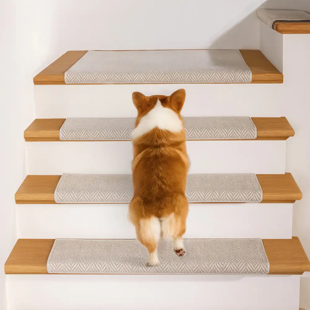 Garde-corps en velours doux pour les escaliers intérieurs, adaptés aux animaux de compagnie, sans adhésif, tapis antidérapants pour escaliers. - Image 22