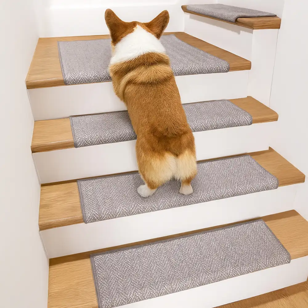 Garde-corps en velours doux pour les escaliers intérieurs, adaptés aux animaux de compagnie, sans adhésif, tapis antidérapants pour escaliers. - Image 24
