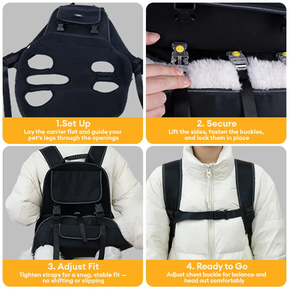 Harnais de transport pour chien portable ergonomique et confortable pour les sports de plein air - Image 6