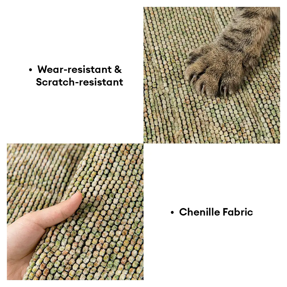 Housse de canapé antidérapante en chenille texturée, amicale pour les animaux de compagnie, avec bords effilochés - Image 5
