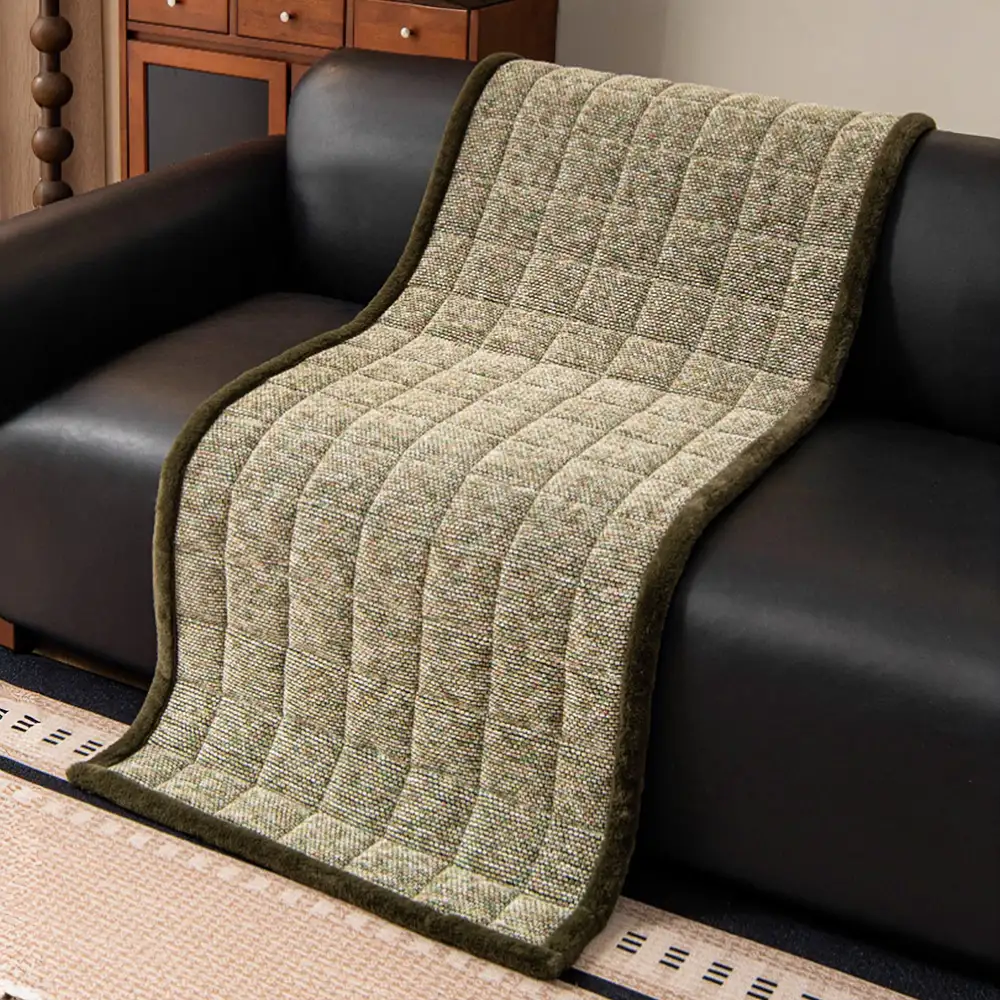 Housse de canapé antidérapante en chenille texturée, amicale pour les animaux de compagnie, avec bords effilochés - Image 9