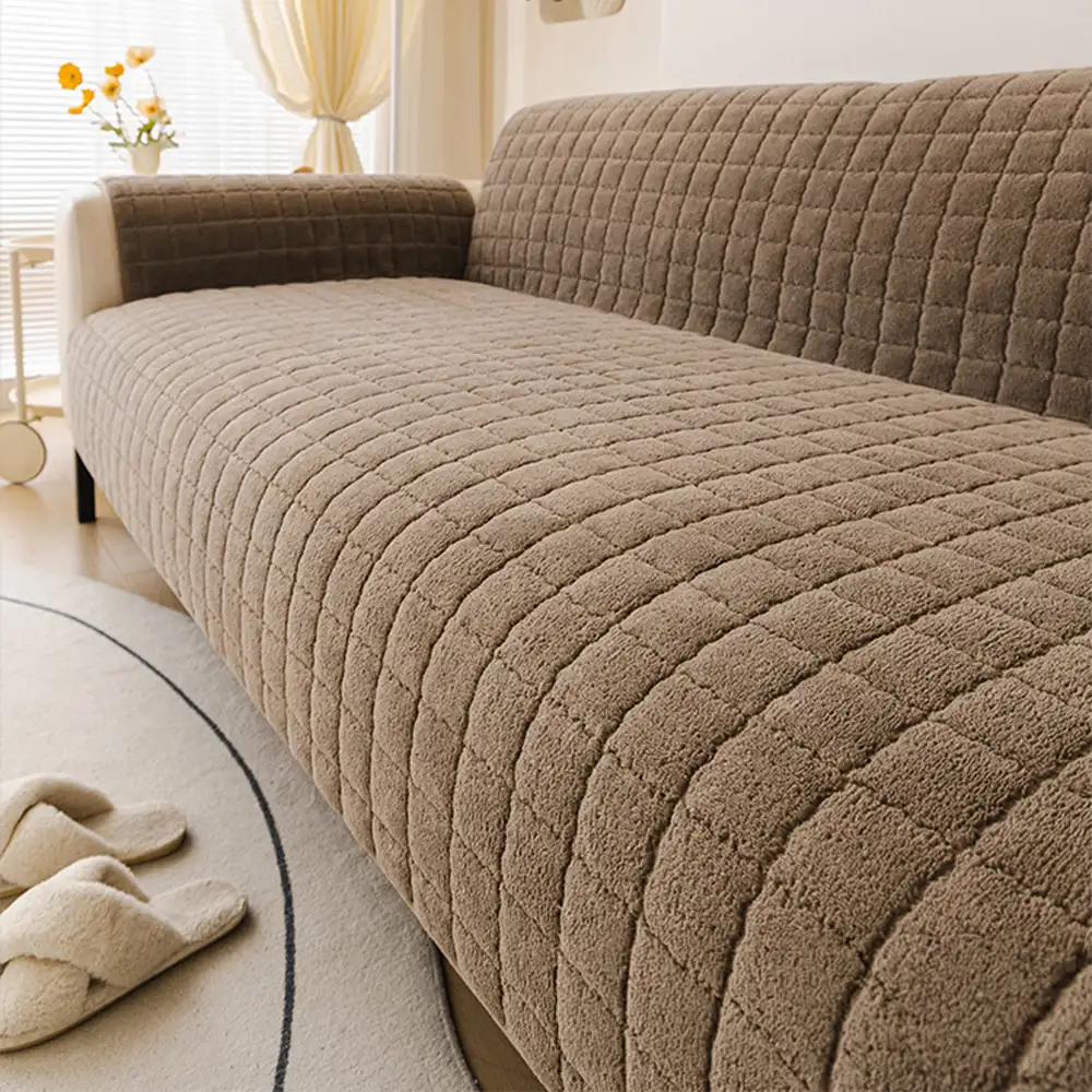 Housse de canapé courte en peluche douce pour animaux de compagnie, protection anti-dérapante. - Image 10