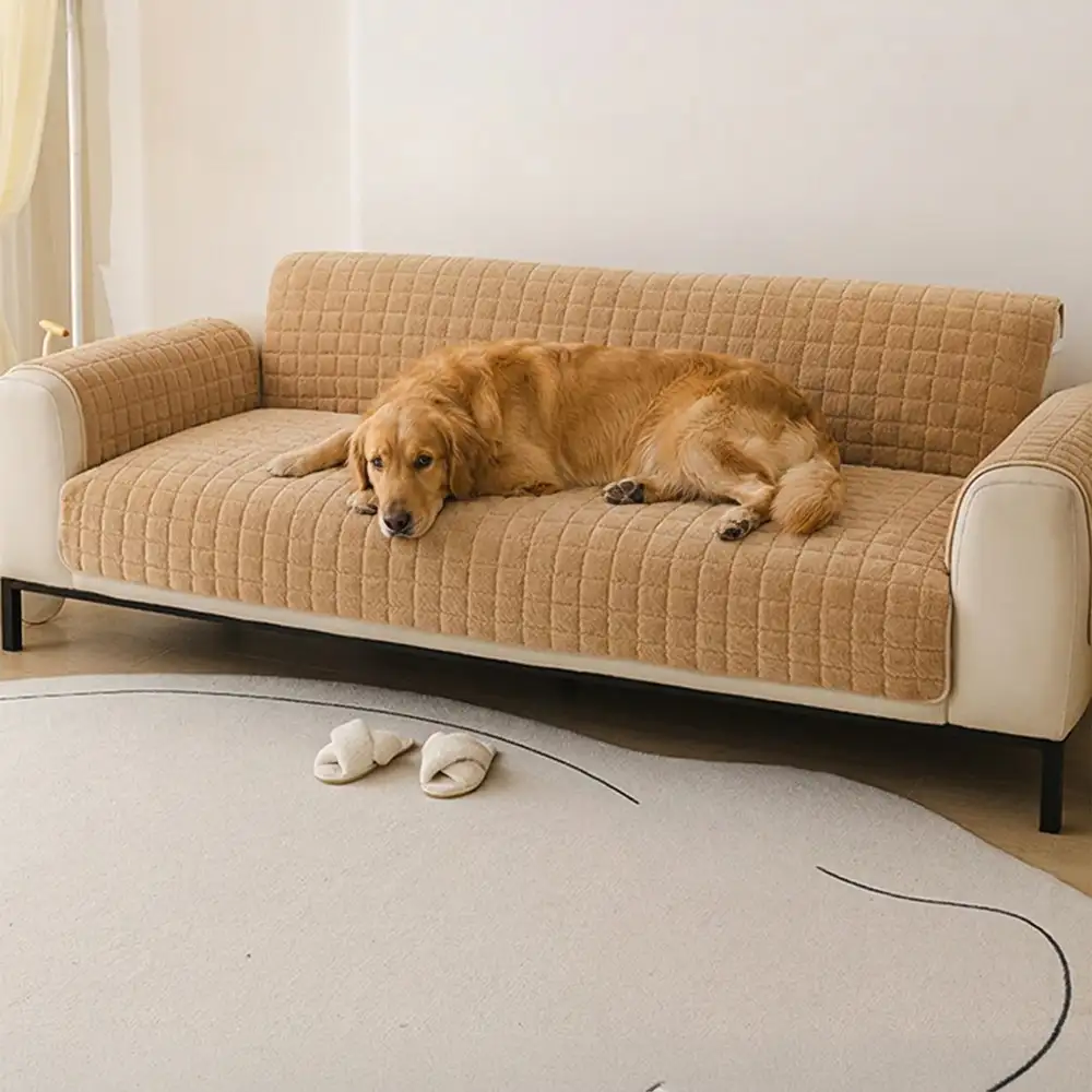 Housse de canapé courte en peluche douce pour animaux de compagnie, protection anti-dérapante. - Image 13