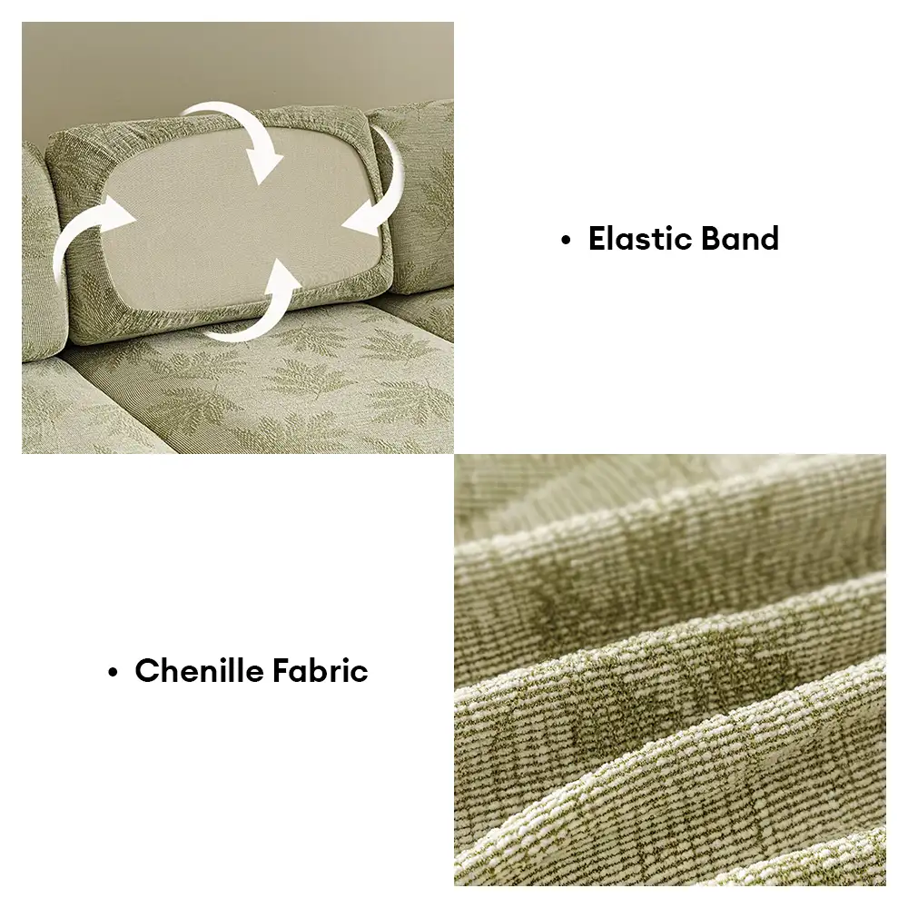 Housse de canapé d'angle extensible en chenille élastique anti-rayures - Image 8