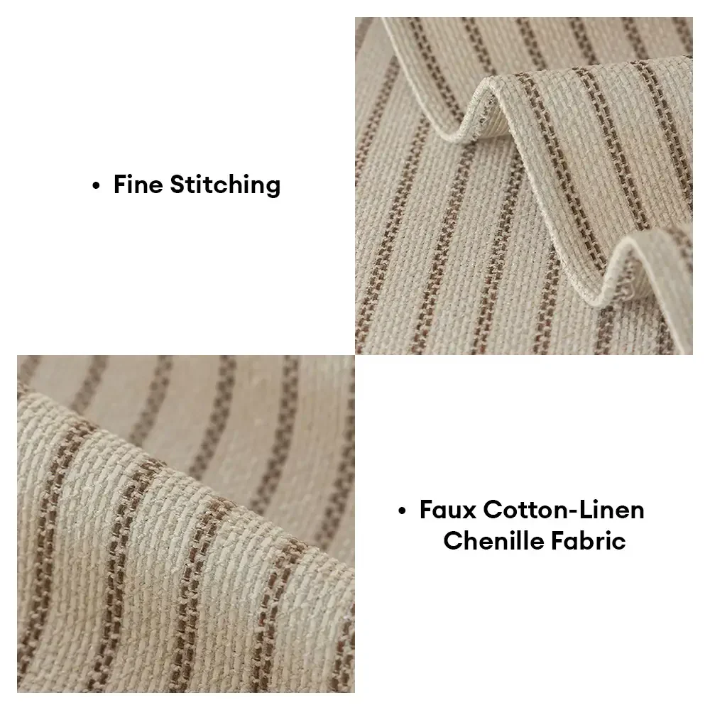 Housse de canapé en chenille rayée en faux coton-lin, respirante et résistante aux griffures. - Image 7