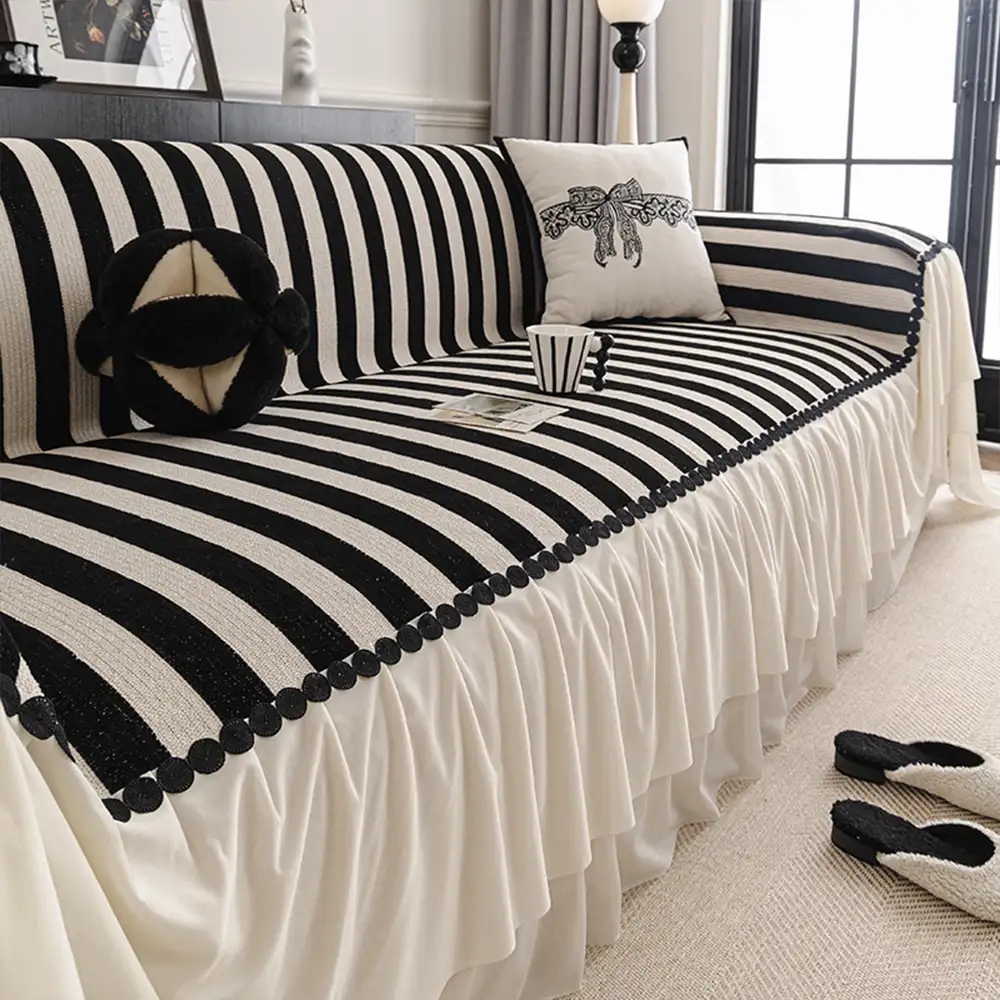 Housse de canapé en chenille résistant aux égratignures et adaptée aux animaux de compagnie, protection anti-dérapante. - Image 13