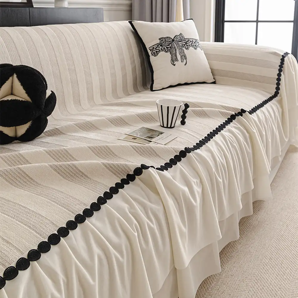 Housse de canapé en chenille résistant aux égratignures et adaptée aux animaux de compagnie, protection anti-dérapante. - Image 4