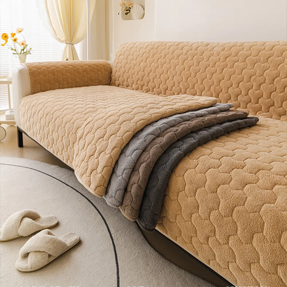 Housse de canapé en peluche courte et confortable, douce pour la peau, protection de meubles - Puzzle - Image 13