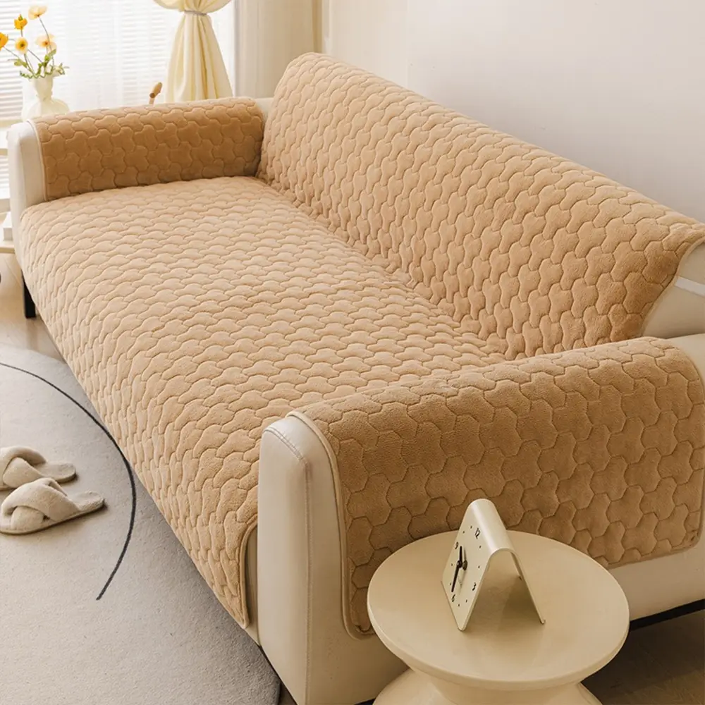 Housse de canapé en peluche courte et confortable, douce pour la peau, protection de meubles - Puzzle - Image 3
