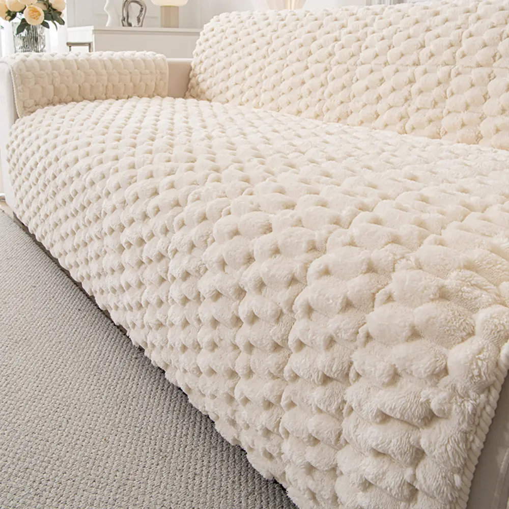 Housse de canapé en peluche douce anti-dérapante, une pièce, adaptée aux animaux de compagnie. - Image 12