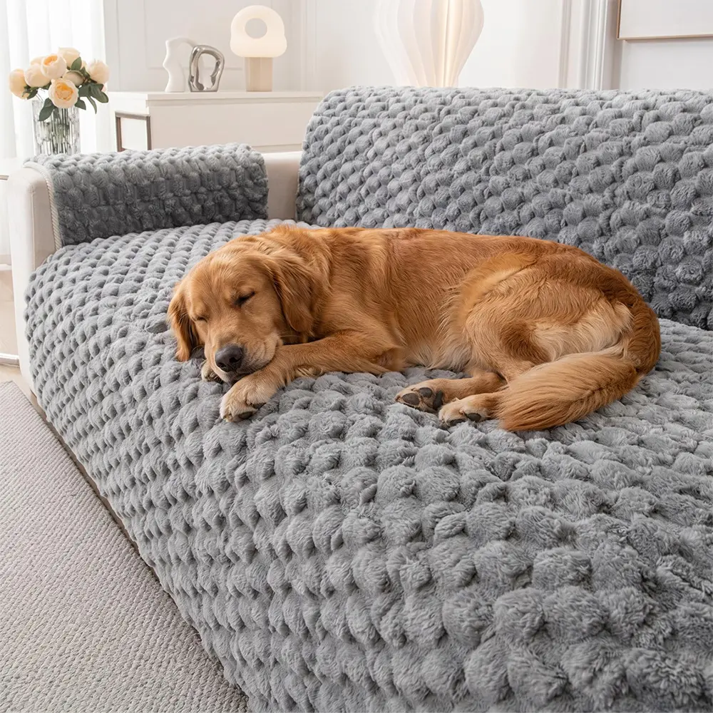 Housse de canapé en peluche douce anti-dérapante, une pièce, adaptée aux animaux de compagnie. - Image 9