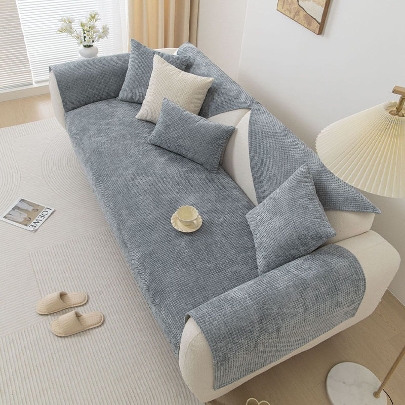 Housse de canapé en tissu chenille gaufrée délicate - Image 12