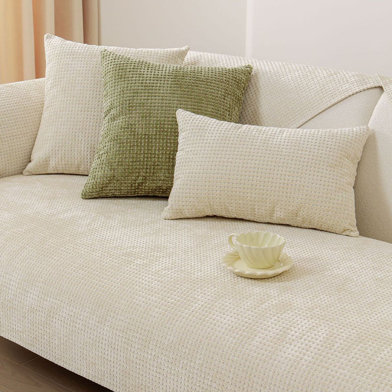 Housse de canapé en tissu chenille gaufrée délicate - Image 13