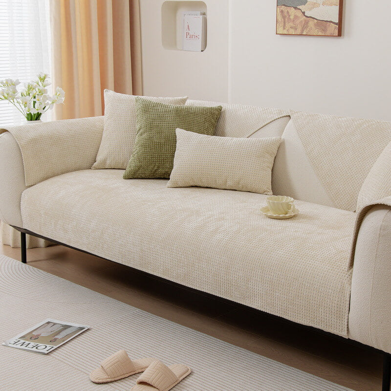 Housse de canapé en tissu chenille gaufrée délicate - Image 14