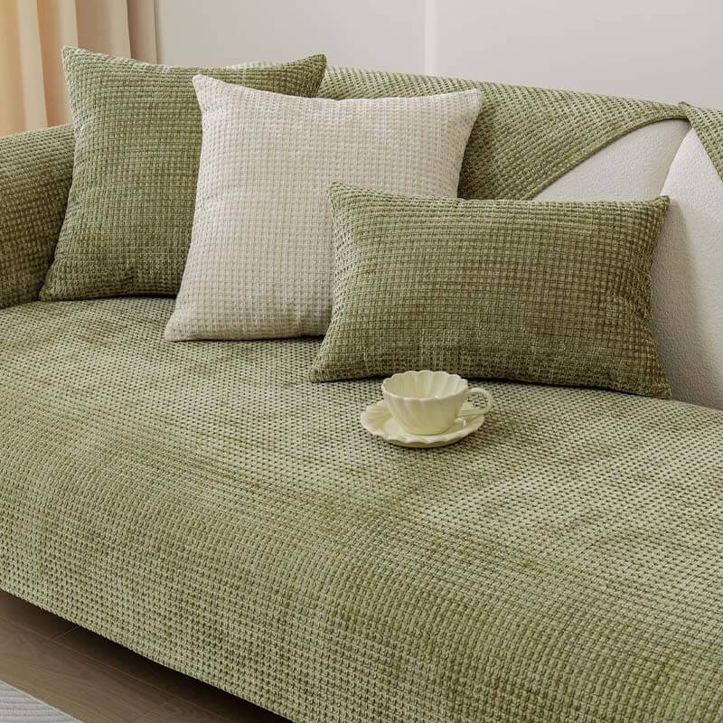 Housse de canapé en tissu chenille gaufrée délicate - Image 4
