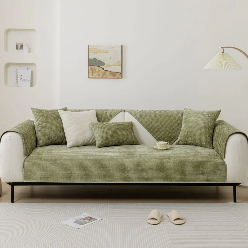 Housse de canapé en tissu chenille gaufrée délicate - Image 5