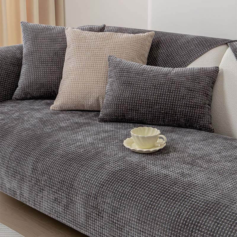 Housse de canapé en tissu chenille gaufrée délicate - Image 7