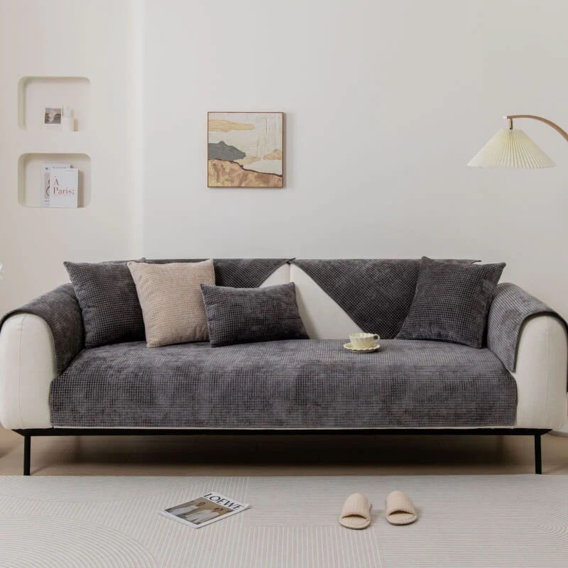 Housse de canapé en tissu chenille gaufrée délicate - Image 8