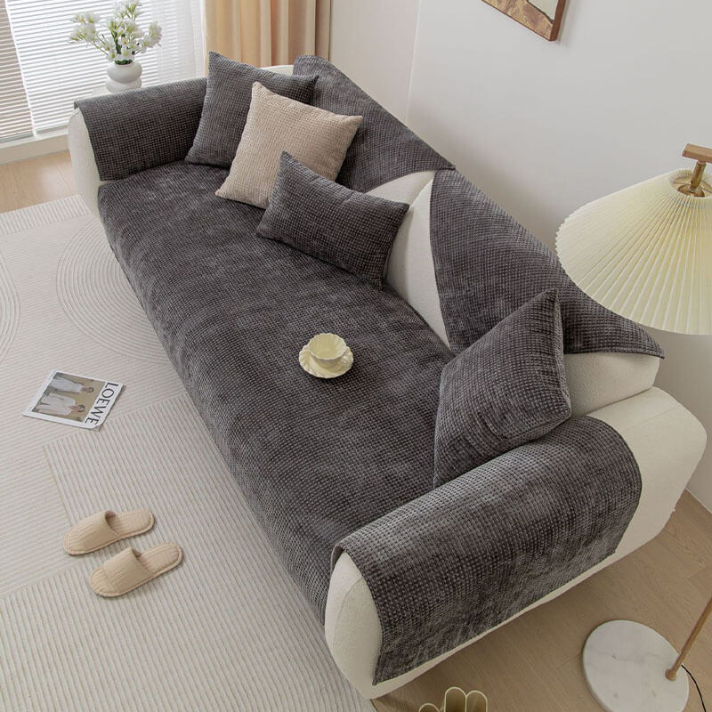 Housse de canapé en tissu chenille gaufrée délicate - Image 9