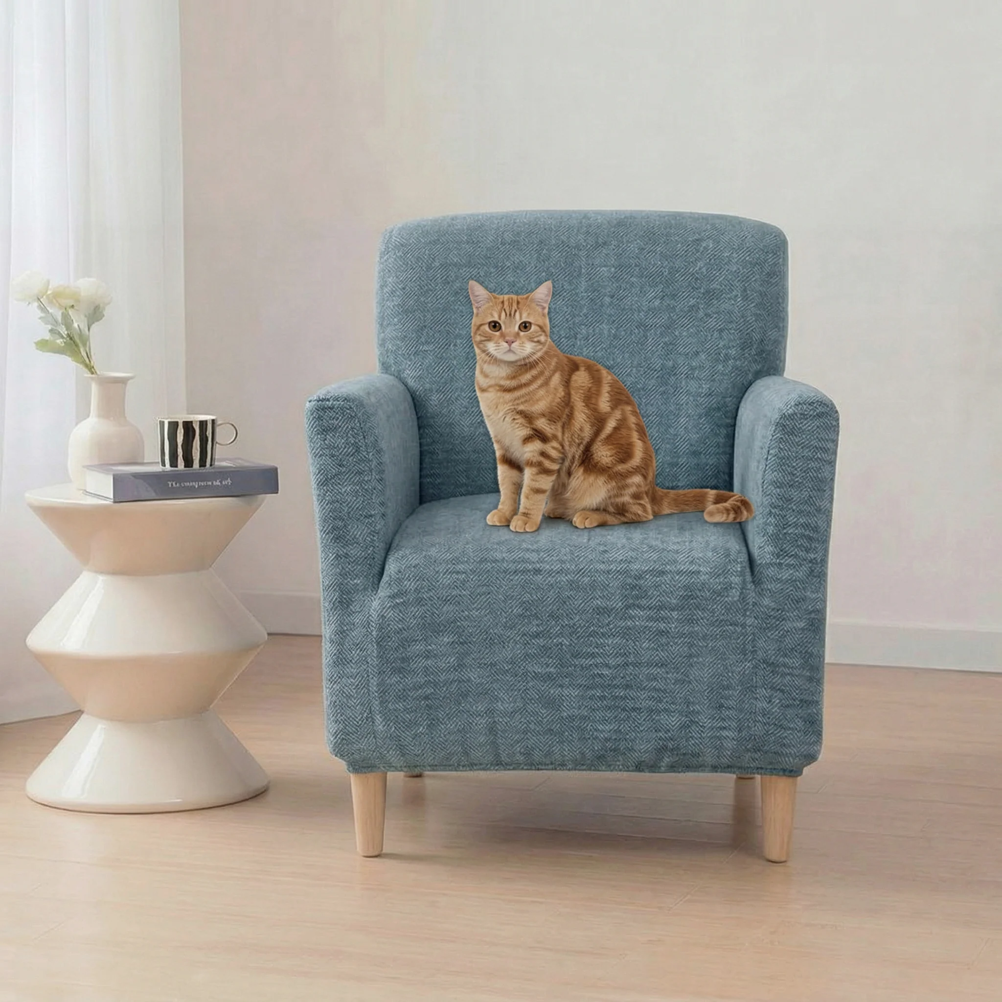 Housse de fauteuil, canapé extensible confortable et résistante aux griffures. - Image 7