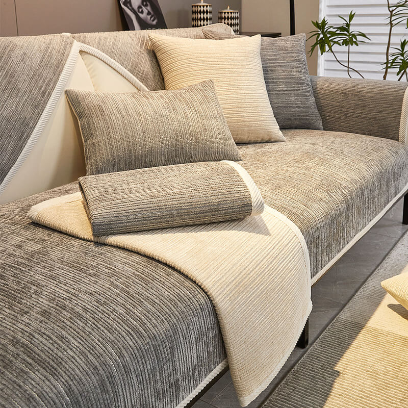 Housse de canapé imperméable et antimicrobienne en tissu chenille anti-rayures - Image 8