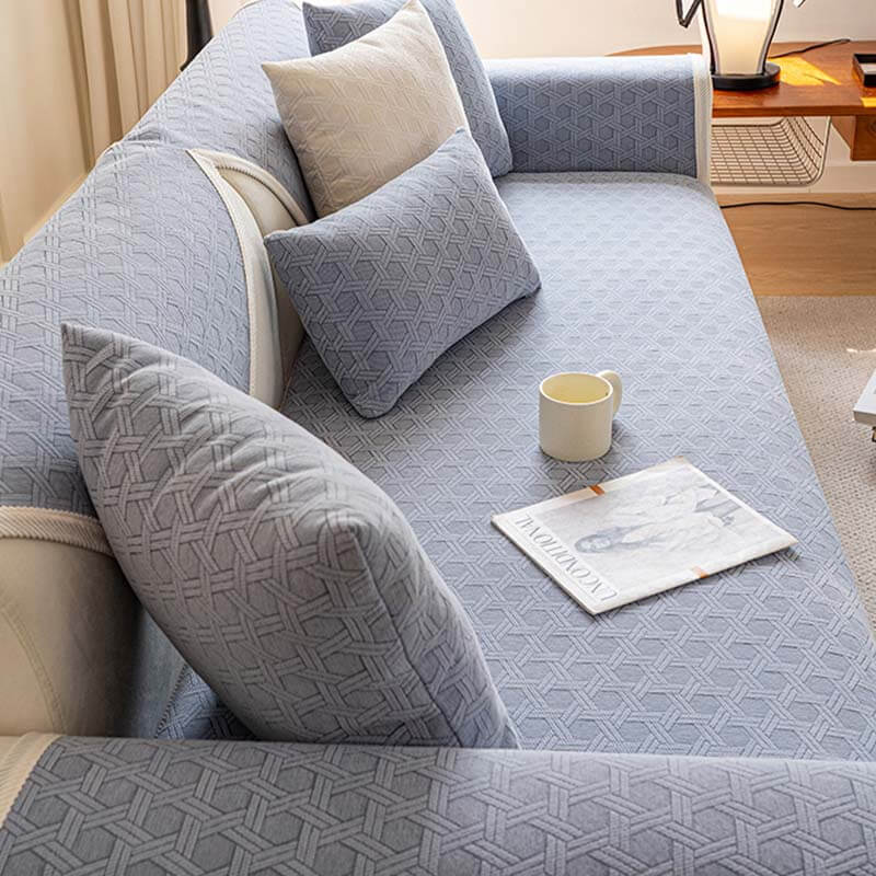 Housse de canapé imperméable et résistante à l'huile en tissu chenille jacquard - Image 12