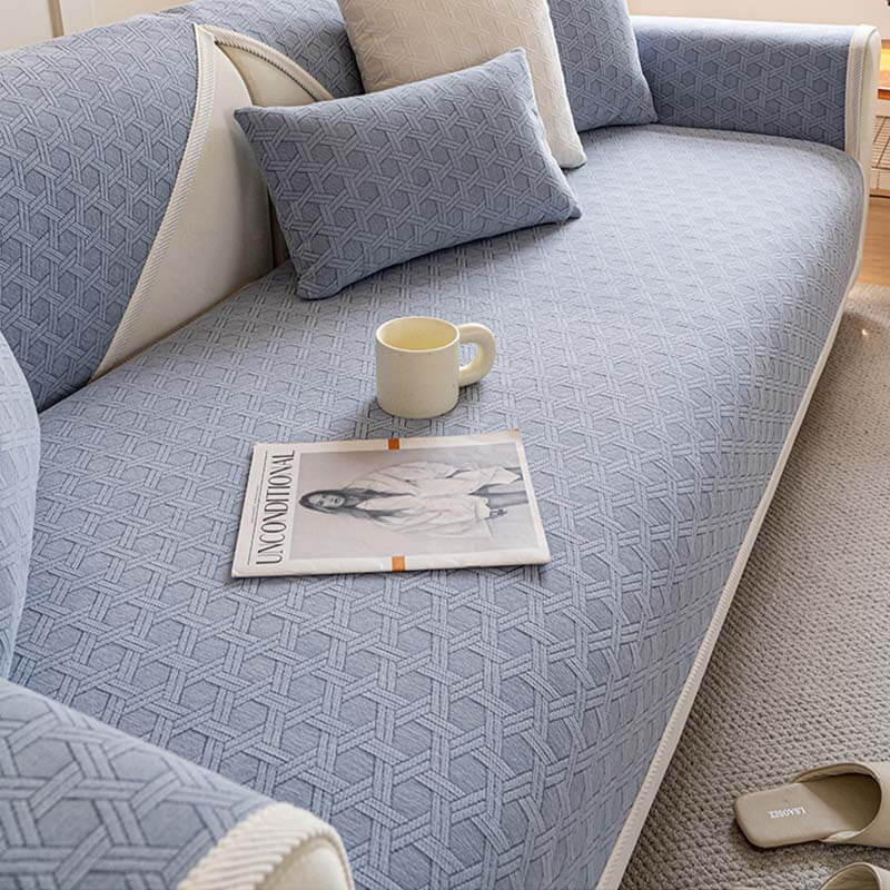 Housse de canapé imperméable et résistante à l'huile en tissu chenille jacquard - Image 13