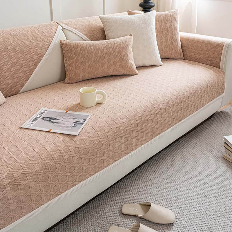 Housse de canapé imperméable et résistante à l'huile en tissu chenille jacquard - Image 14