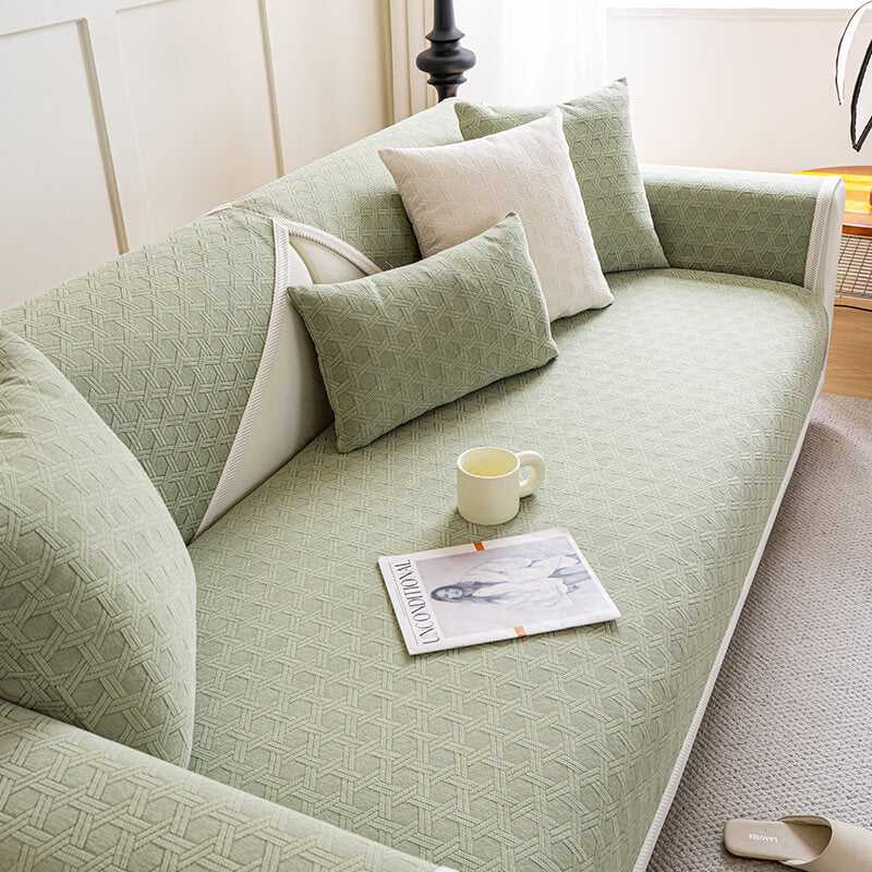 Housse de canapé imperméable et résistante à l'huile en tissu chenille jacquard - Image 17
