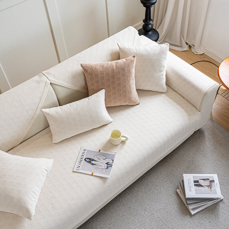 Housse de canapé imperméable et résistante à l'huile en tissu chenille jacquard - Image 19