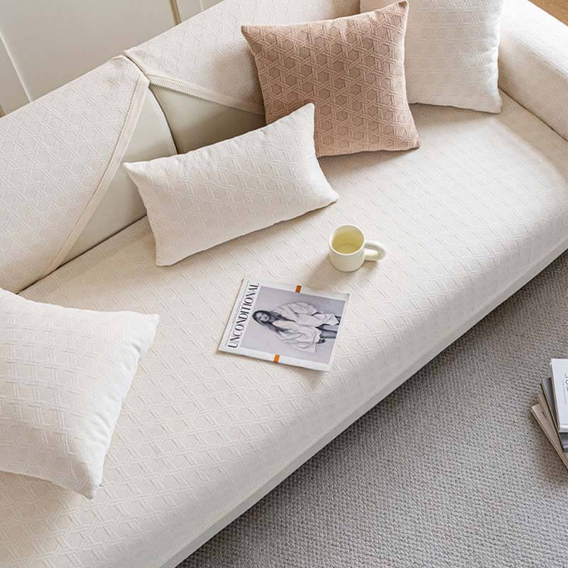 Housse de canapé imperméable et résistante à l'huile en tissu chenille jacquard - Image 20