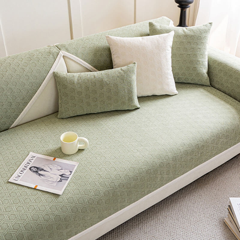 Housse de canapé imperméable et résistante à l'huile en tissu chenille jacquard - Image 8
