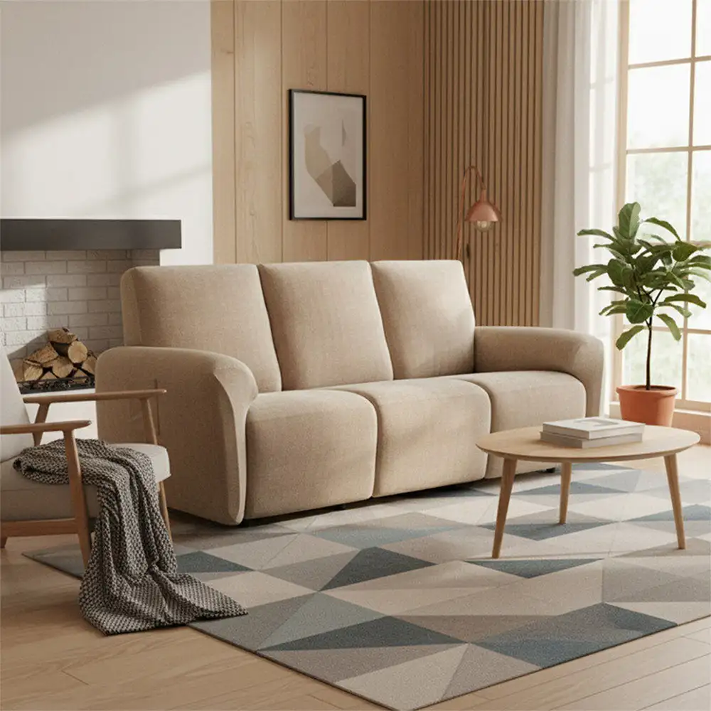 Housse fauteuil de canapé inclinable en chenille à motif en herringbone avec élastique et couverture complète - Image 3