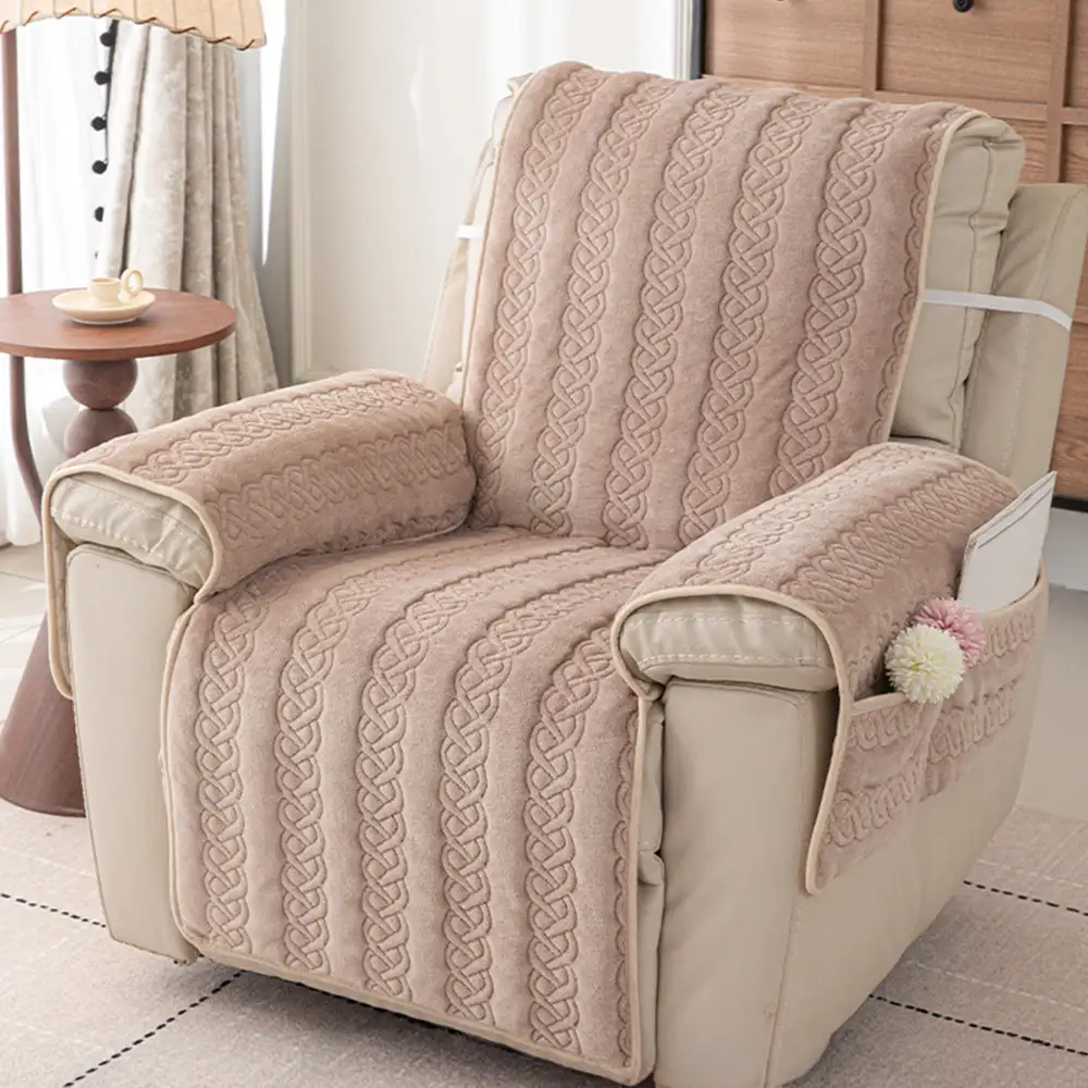 Housse fauteuil de canapé inclinable toutes saisons, résistante aux rayures, antidérapante, avec des sangles élastiques. - Image 10