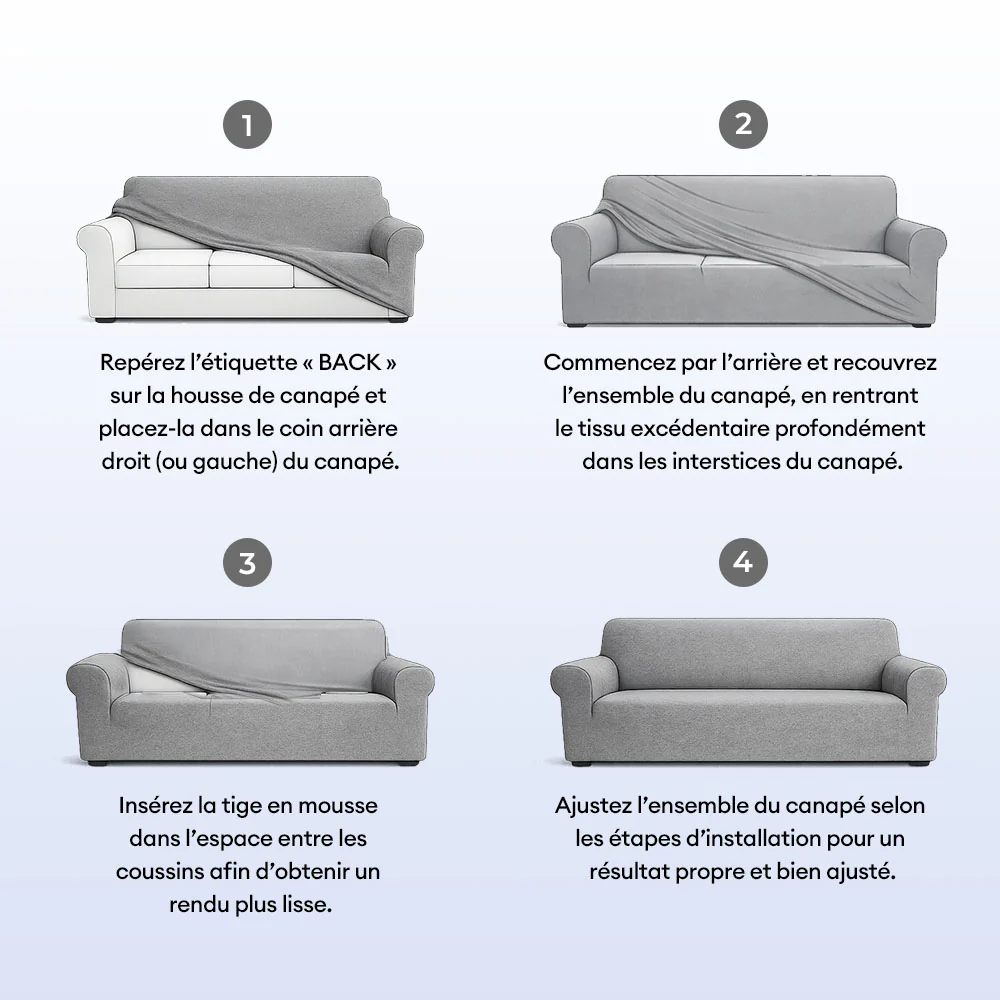 Housse de canapé extensible 3 place en tissu chevrons, pleine couverture, confortable et résistante aux griffures. - Image 8